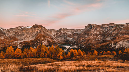 Scenic view of mountains against sky