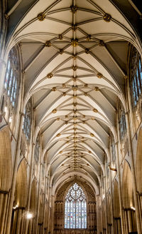 Low angle view of ceiling of cathedral