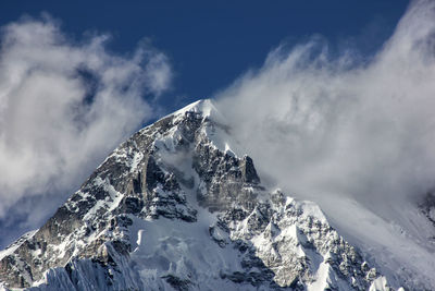 Low angle view of mountain against sky