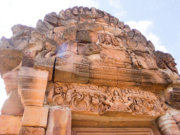 Low angle view of buddha statue