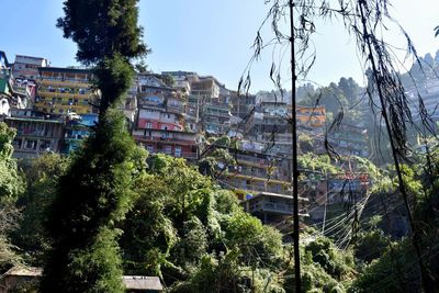 View of town against clear sky