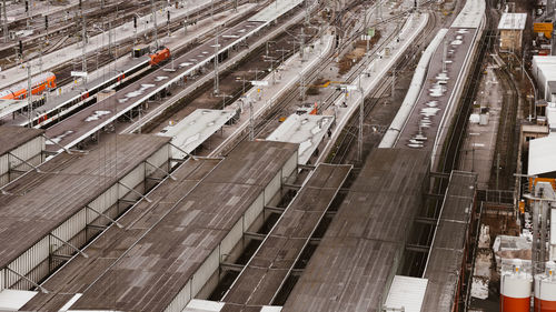 High angle view of cars on road