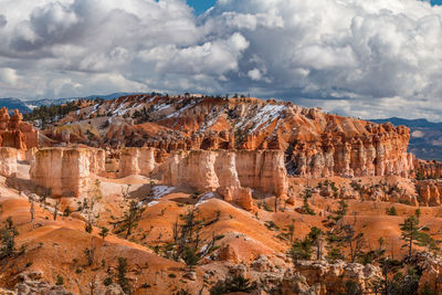 Aerial view of rock formations