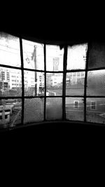 View of building through window