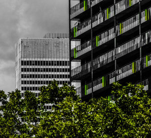 Low angle view of apartment building against sky