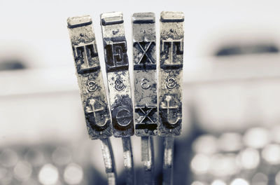 Close-up of ice on metal