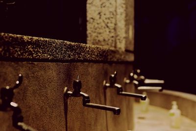 Ablution in mosque at night