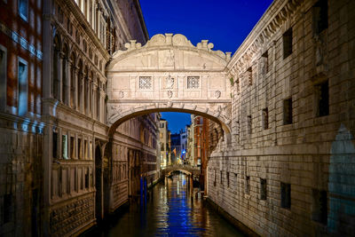 Bridge over canal in city