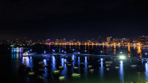 Illuminated city at night