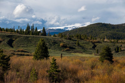 Scenic view of mountains against sky