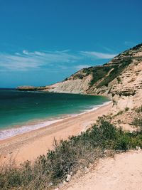 Scenic view of beach against sky