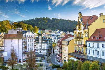 View of karlovy vary city center, czech republic