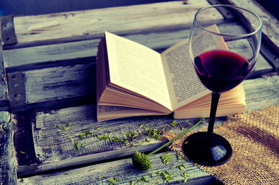 Close-up of books on table