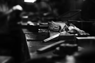 Equipment on table