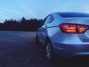 View of car against blue sky