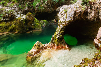 Rock formation in sea