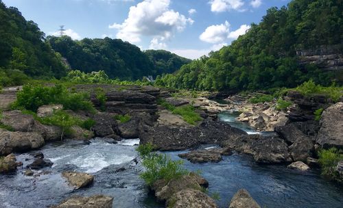 River flowing through rocks