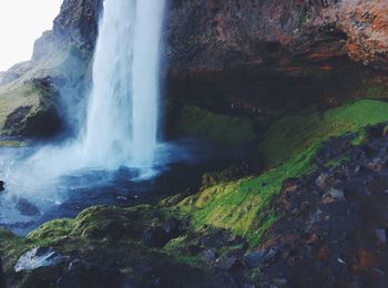 Scenic view of waterfall