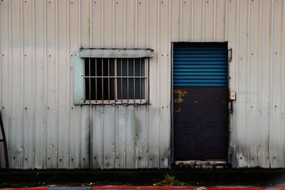 Closed door of old building
