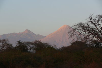 Scenic view of mountains against clear sky