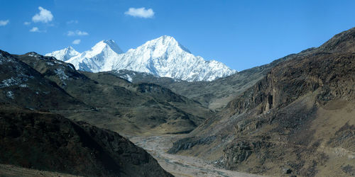 V-shaped spur hill ridges of pirin mountains valley. a zig zagging fluvial valley that interlock 