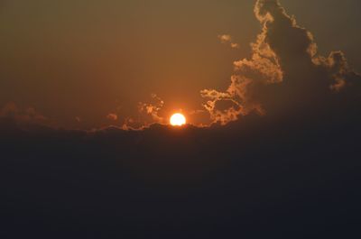 Low angle view of sky at sunset