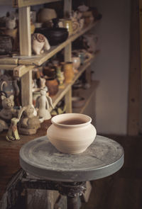 Close-up of sculpture on table