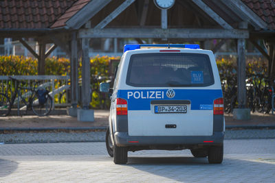 Information sign on street in city