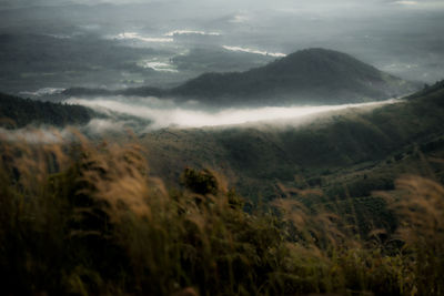 Scenic view of mountains against sky