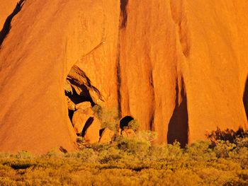 View of a red rock formation