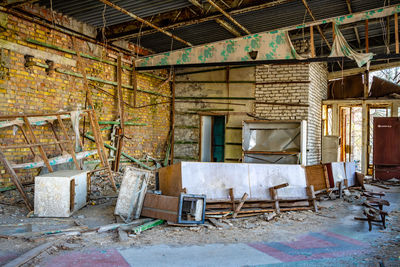 Interior of abandoned building