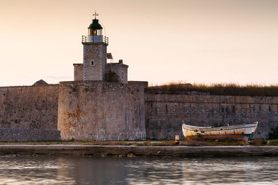 Early morning at santa maura castle in lefkada island, greece.