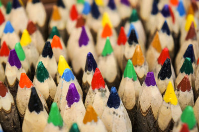 Close-up of multi colored pencils