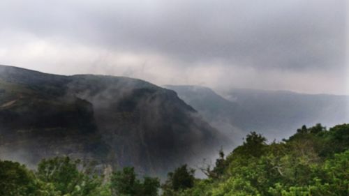 Scenic view of mountains against sky