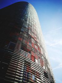 Skyscraper in barcelona. torre agbar. architect jean nouvel
