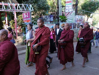 Group of people walking outdoors