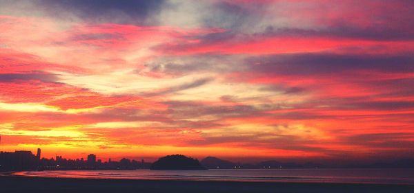 Scenic view of dramatic sky during sunset