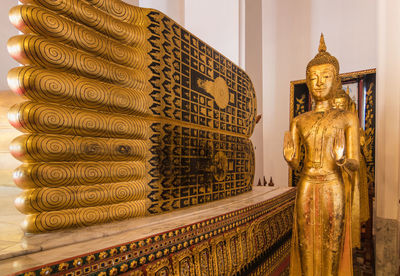 Statue of buddha in temple building