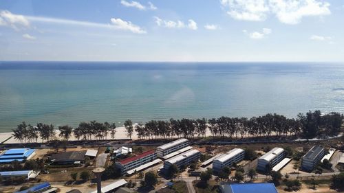 High angle view of sea against sky