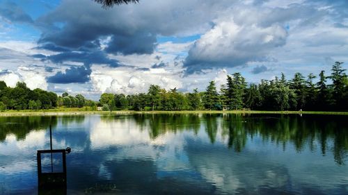 Panoramic view of lake against sky