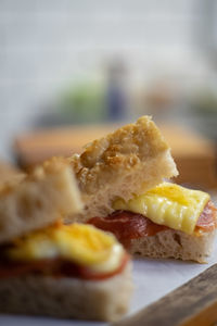 Close-up of bread on plate