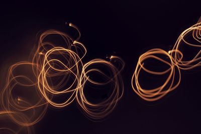 Light painting against black background