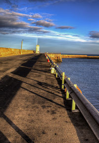 A long walk along the harbor pier