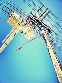 Low angle view of built structure against blue sky