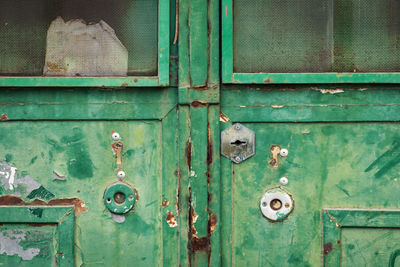 Full frame shot of rusty doors