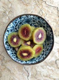 High angle view of fruits on table