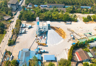 High angle view of buildings in city