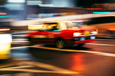 Traffic on road at night