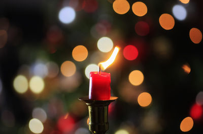 Defocused image of illuminated christmas lights