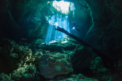 Rock formation in sea